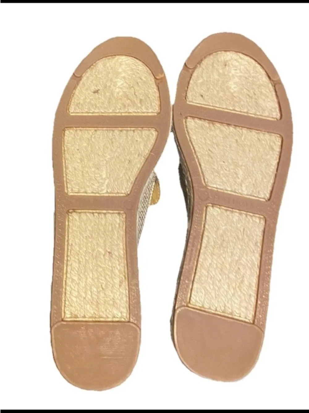 Talbots Size 8 New Izzy Tan Gold Espadrilles Linen Metallic Slip On Flat Shoes